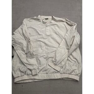 Vintage Nike Windbreaker Pullover Tan Beige XXL Mock Neck Swoosh